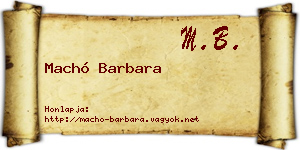 Machó Barbara névjegykártya